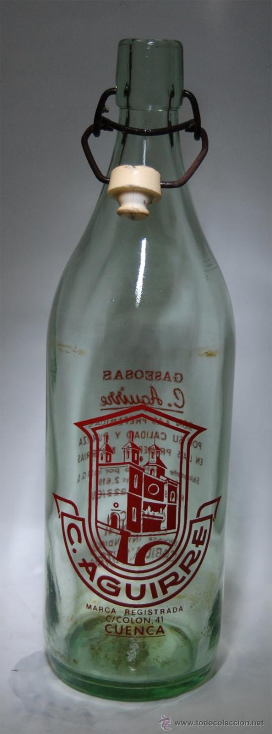 Botellas antiguas: BOTELLA DE GASEOSA AGUIRRE DE CUENCA - Foto 1