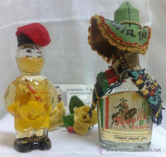 Botellas antiguas: COLECCI&Oacute;N DE 2 MINIATURAS DE BOTELLA DE LICOR. - Foto 1