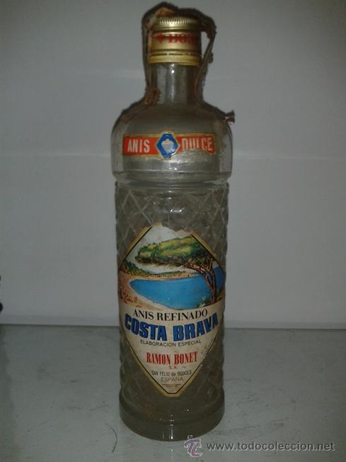 Botellas antiguas: BOTELLA AN&Iacute;S REFINADO COSTA BRAVA , PRECINTO 2 PTS. - Foto 1