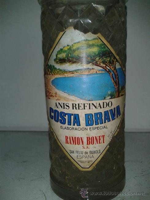 Botellas antiguas: BOTELLA AN&Iacute;S REFINADO COSTA BRAVA , PRECINTO 2 PTS. - Foto 2