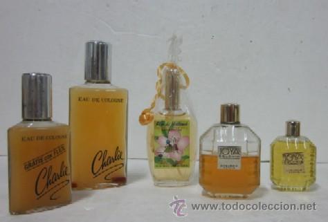 Botellas antiguas: COLECCION DE 5 BOTELLAS DE COLONIA - Foto 1