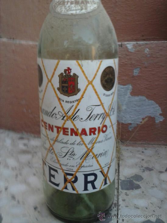 Botellas antiguas: antigua botella de brandy terry, 1 litro, - Foto 2