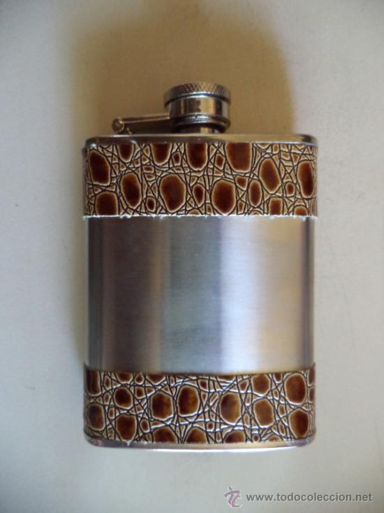 Botellas antiguas: PETACA ACERO INOXIDABLE 4 ONZAS - Foto 1