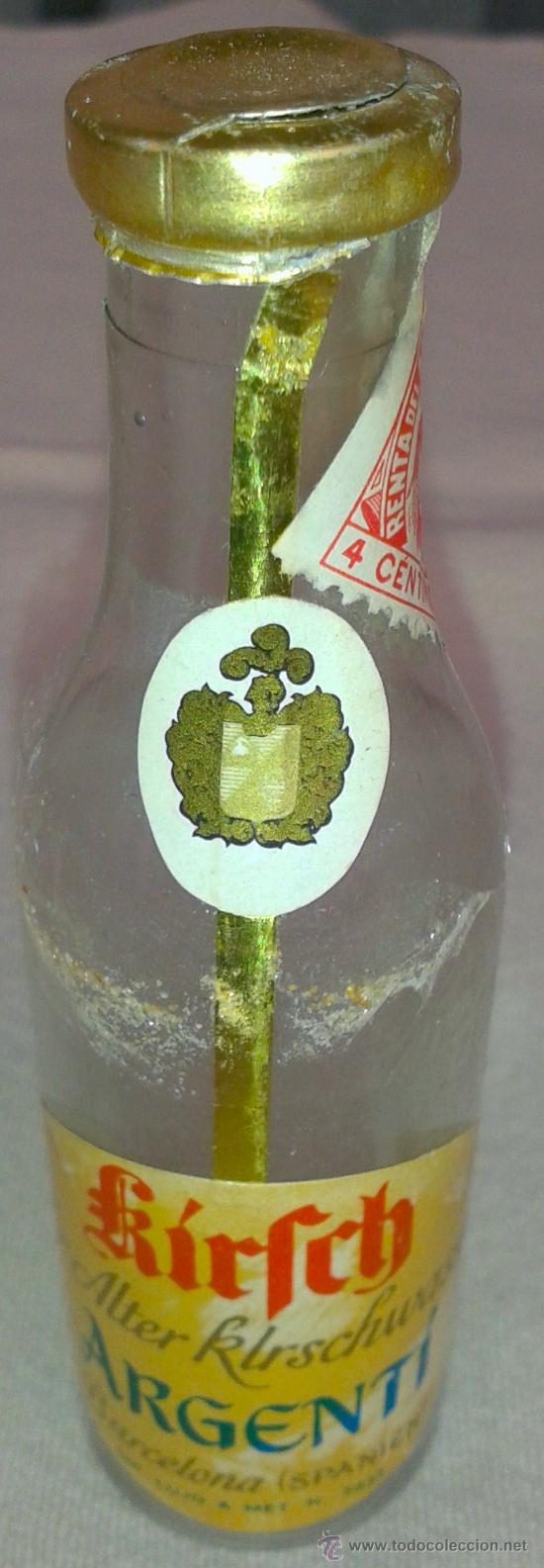 Botellas antiguas: MINIBOTELLA DE KIRFCH ARGENTI - Foto 1