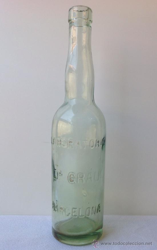 Botellas antiguas: ANTIGUA BOTELLA LABORATORIOS DR. GRAU BARCELONA - Foto 1