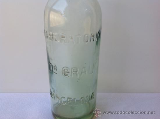 Botellas antiguas: ANTIGUA BOTELLA LABORATORIOS DR. GRAU BARCELONA - Foto 2