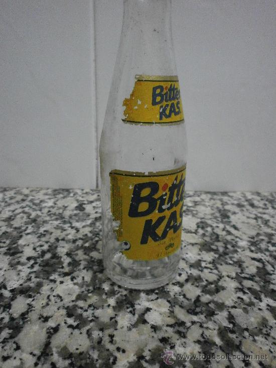 Botellas antiguas: BOTELLA BITTER KAS ETIQUETAS DE PAPEL - Foto 2