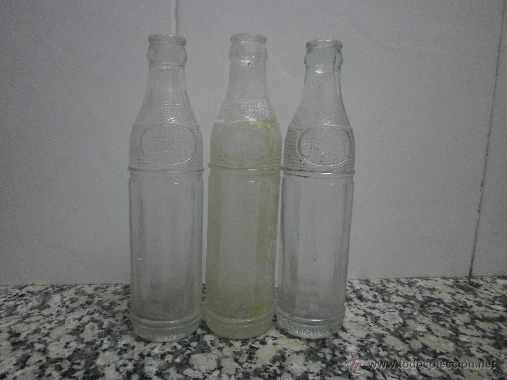 Botellas antiguas: 3 ANTIGUAS BOTELLAS REFRESCO ORANGE IRIS.. - Foto 1
