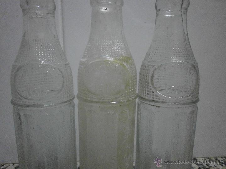Botellas antiguas: 3 ANTIGUAS BOTELLAS REFRESCO ORANGE IRIS.. - Foto 2