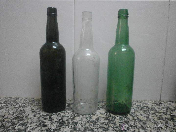 Botellas antiguas: 3 ANTIGUAS BOTELLA DIFERENTES - Foto 2