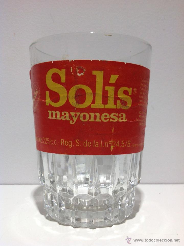 Botellas antiguas: ANTIGUO VASO DE MAYONESA SOLIS - Foto 1