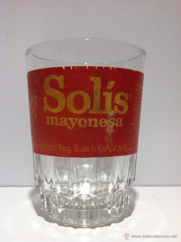 Botellas antiguas: ANTIGUO VASO DE MAYONESA SOL&Iacute;S - Foto 1