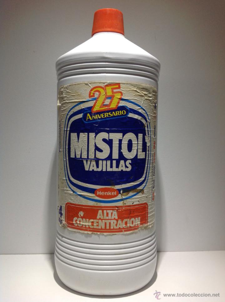 Botellas antiguas: ANTIGUA BOTELLA DE MISTOL DE PL&Aacute;STICO ,4 KG - Foto 1