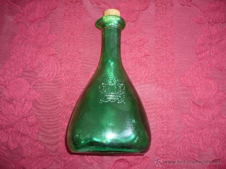 Botellas antiguas: Botella De Cristal Verde - Foto 1