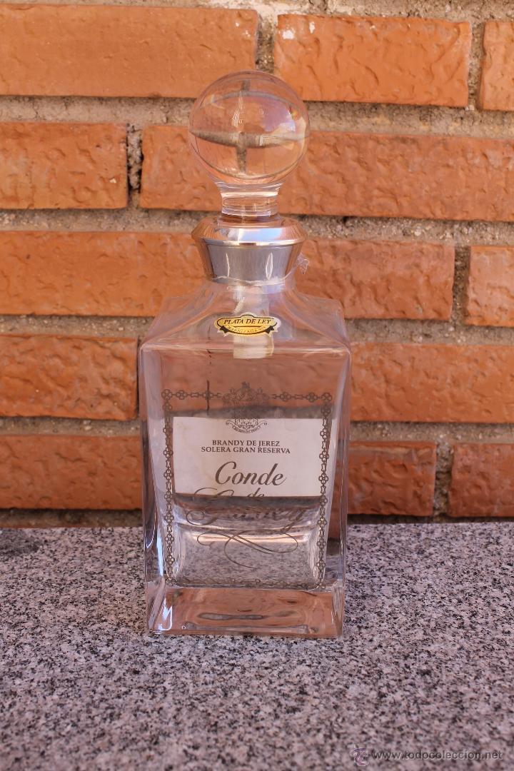 Botellas antiguas: BOTELLA DE CRISTAL CONDE DE GARVEY - Foto 1