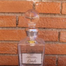 Botellas antiguas: BOTELLA DE CRISTAL CONDE DE GARVEY. Lote 40624960