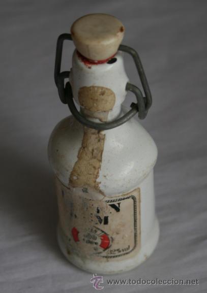 Botellas antiguas: PEQUE&Ntilde;A BOTELLA ANTIGUA CON CIERRE DE MUELLE - Foto 1