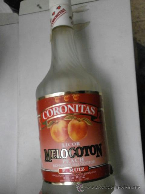Botellas antiguas: BOTELLA CORONITAS LICOR DE MELOCOTON VIN-90 - Foto 1