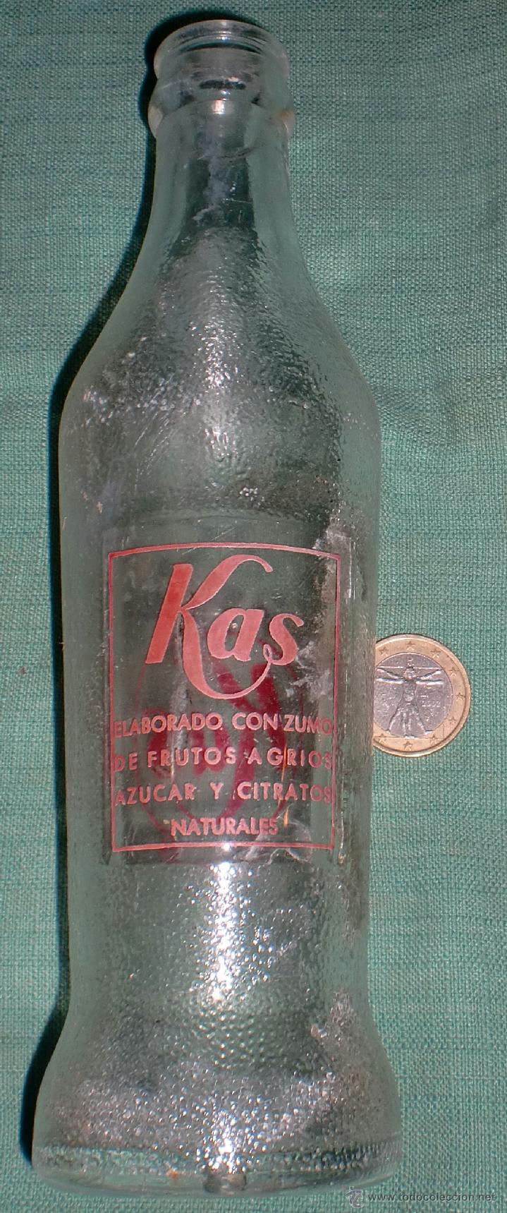 Botellas antiguas: Botella de Kas serigrafiada - Foto 1
