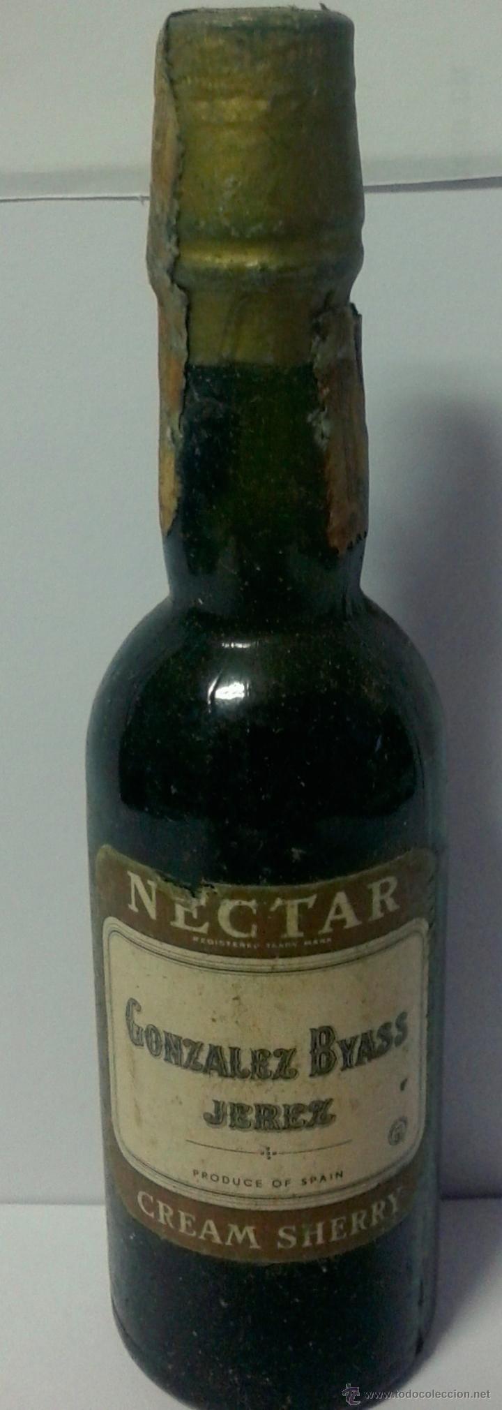 Botellas antiguas: MINI BOTELLA-NECTAR- DE GONZALEZ BYASS - Foto 1