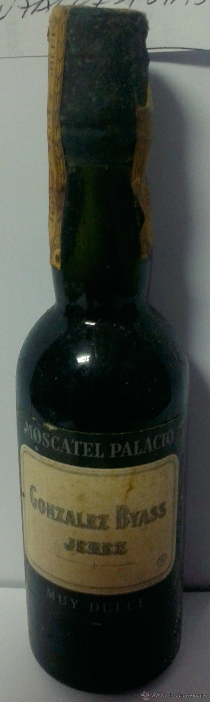 Botellas antiguas: MINI BOTELLA-MOSCATEL PALACIO- DE GONZALEZ BYASS - Foto 1