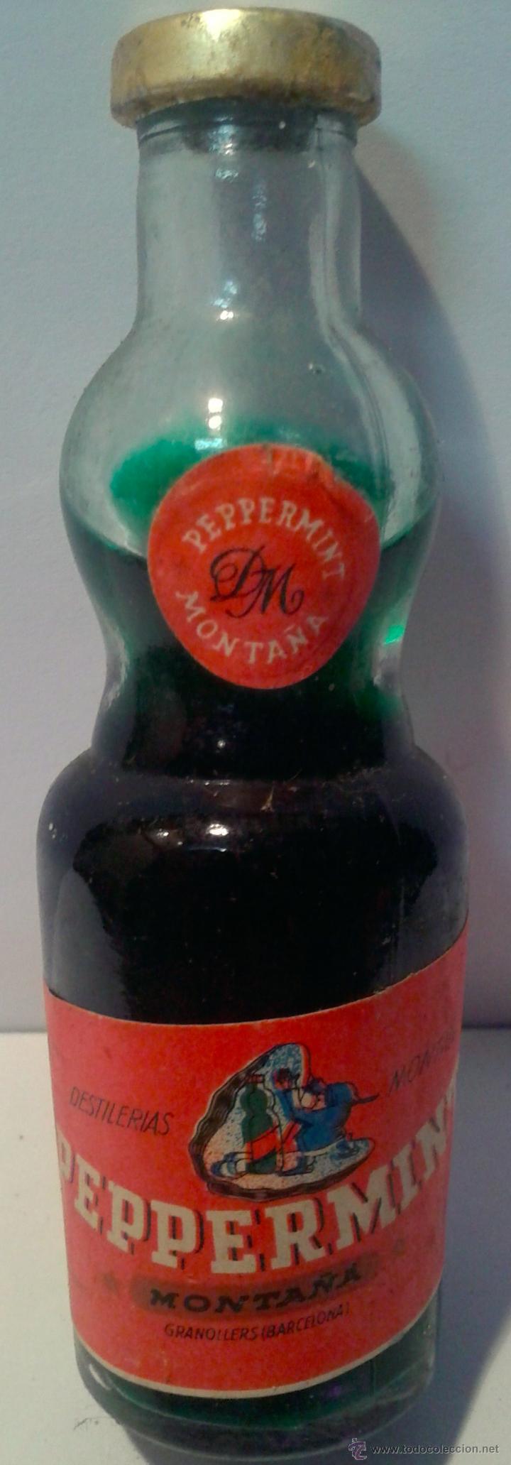 Botellas antiguas: MINI BOTELLA-PEPPERMIN- - Foto 1