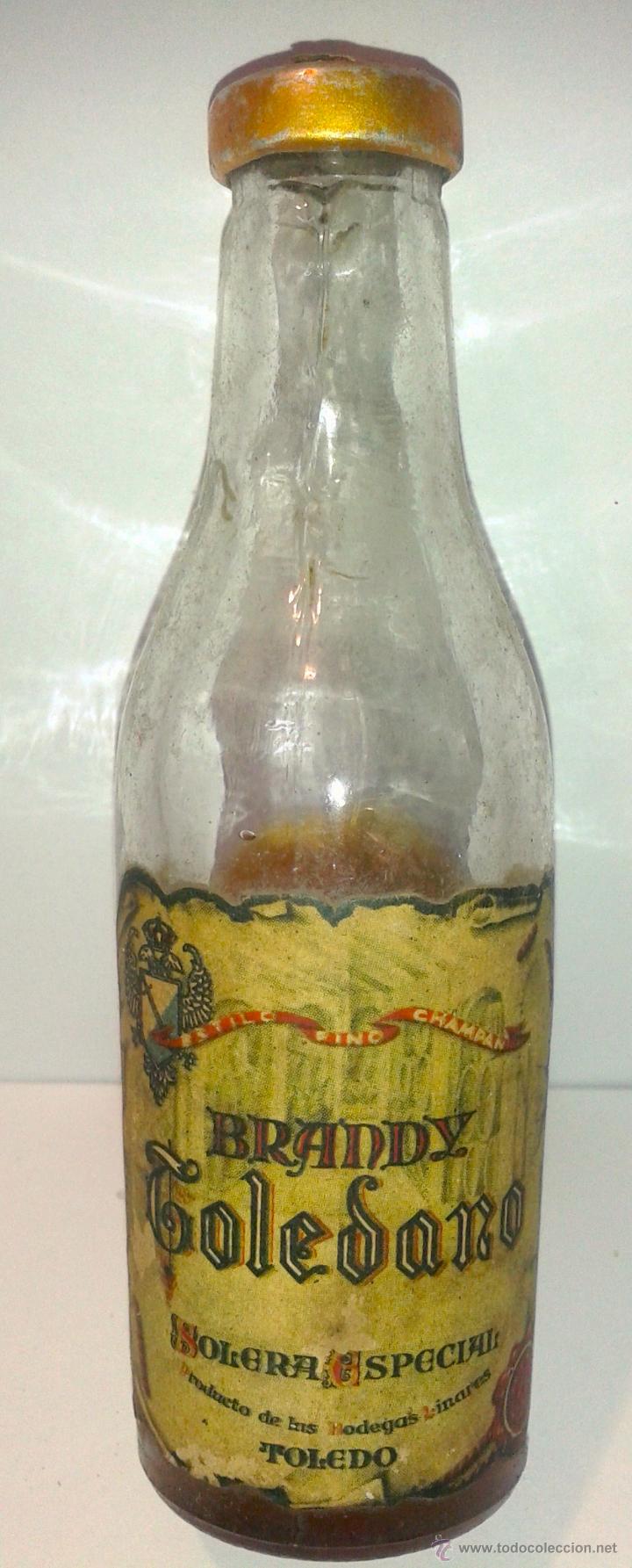 Botellas antiguas: MINI BOTELLA-BRANDY TOLEDANO- - Foto 1