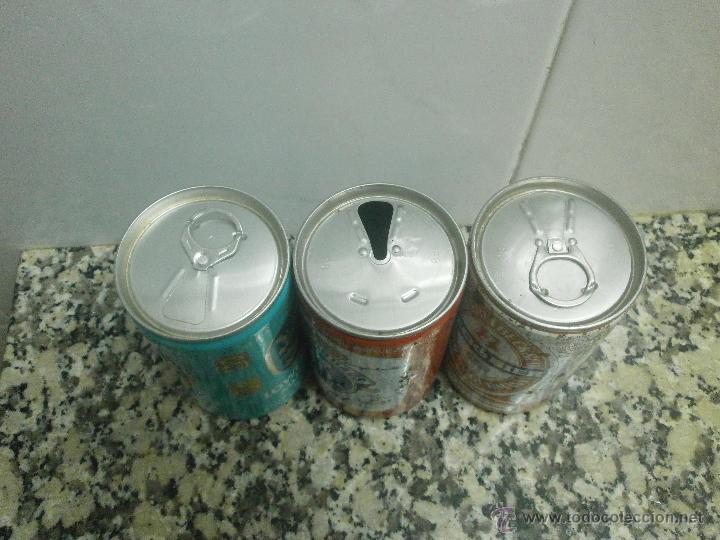 Botellas antiguas: 3 LATAS DE CERVEZA DIFERENTES - Foto 4