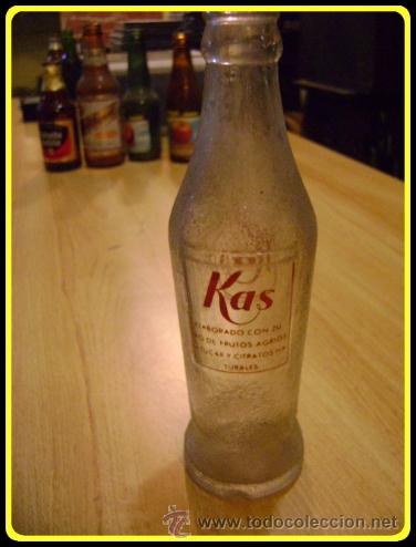 Botellas antiguas: Botella de refresco Kas, serigrafiada, de 20 cm - Foto 3