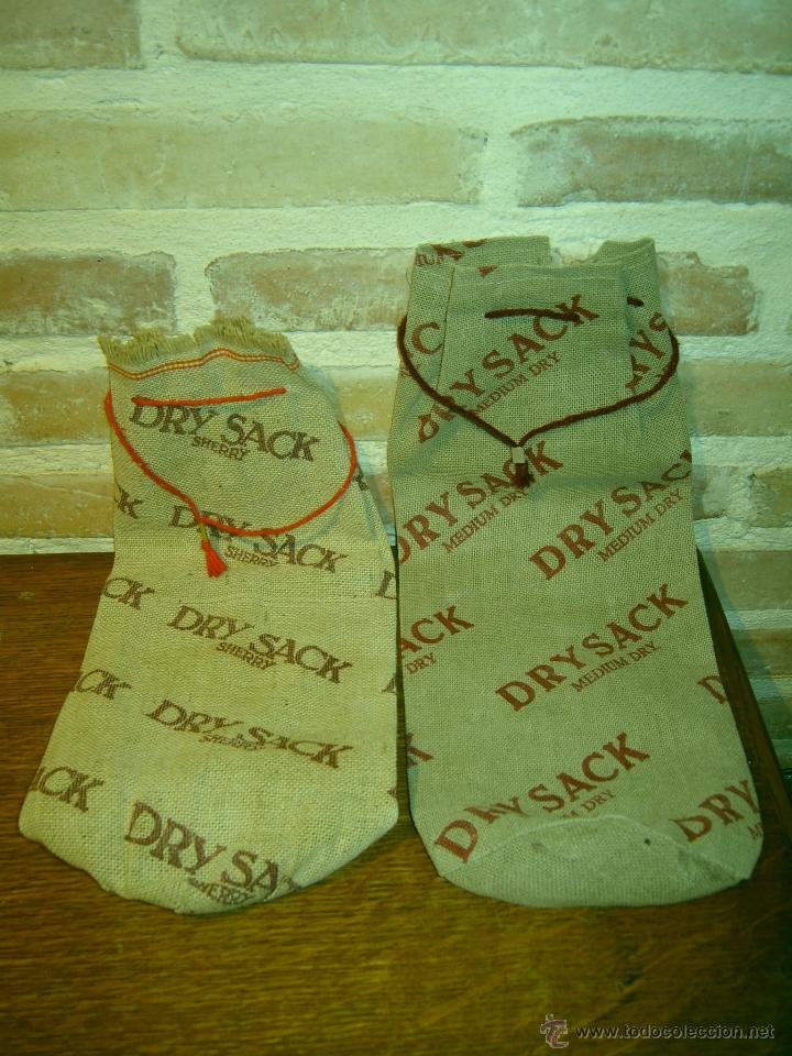 Botellas antiguas: 2 BOLSA SACO DE PROPAGANDA DRY SACK. - Foto 1