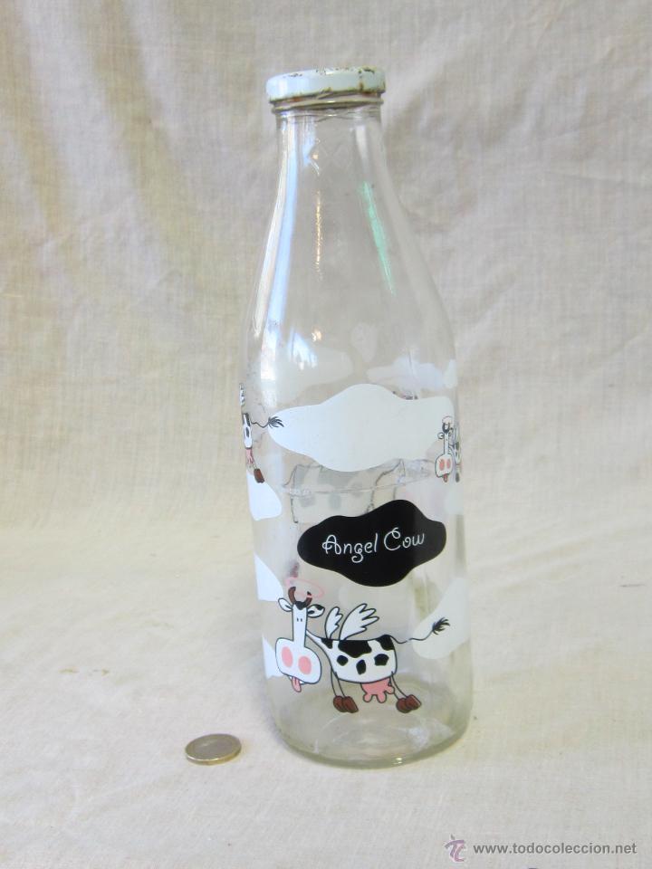 Botellas antiguas: BOTELLA DE LECHE ANGEL COW - Foto 2
