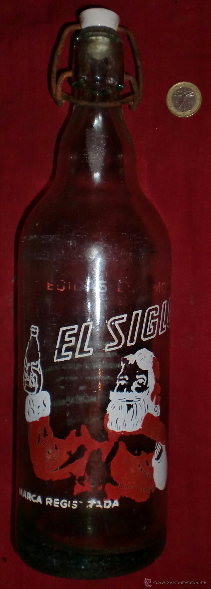 Botellas antiguas: Botella gaseosa el siglo - Foto 1