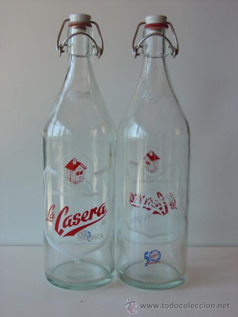 Botellas antiguas: Lote 2 botellas gaseosa La Casera - Foto 1