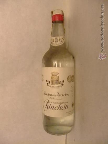 Botellas antiguas: ANIS CHINCHON BOTELLA PRECINTADA Y LLENA UN LITRO - Foto 1