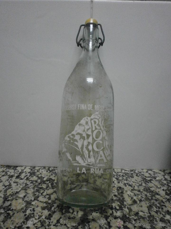 Botellas antiguas: BOTELLA GASEOSA ROCA  LA RUA (ORENSE) - Foto 1