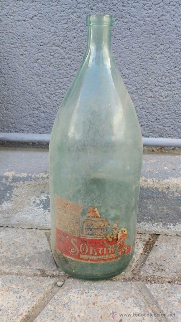 Botellas antiguas: antigua botella de agua de solares. - Foto 1