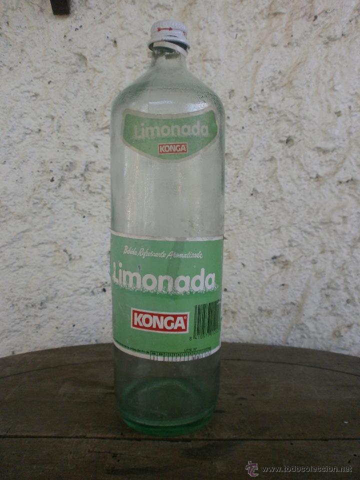 Botellas antiguas: BOTELLA LIMONADA KONGA ETIQUETAS DE PAPEL - Foto 1