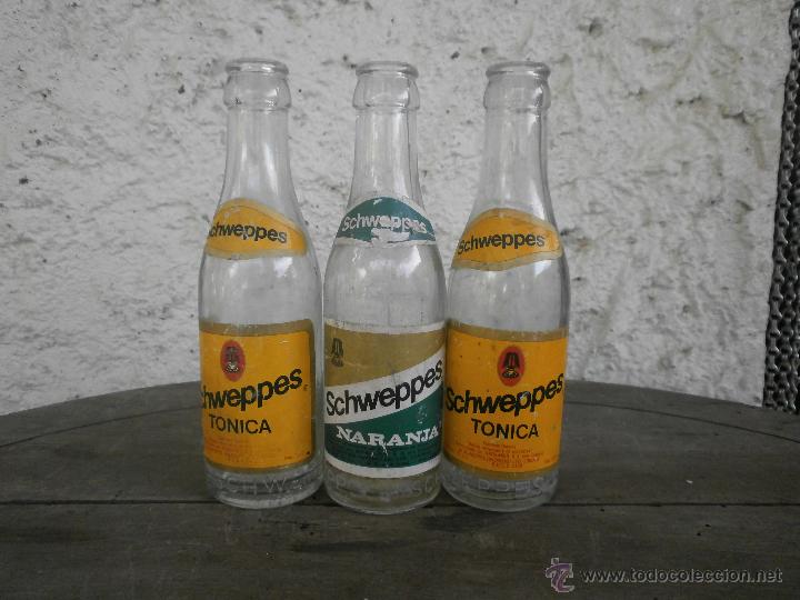 Botellas antiguas: 3 BOTELLINES SCHWEPPES - Foto 1