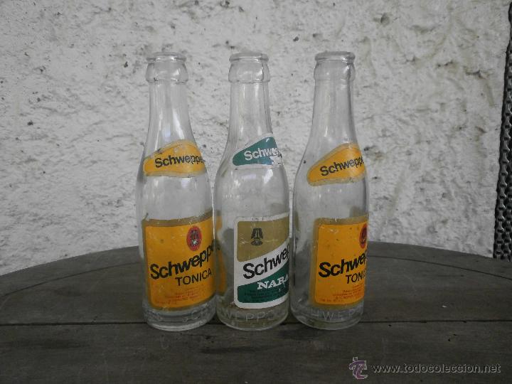 Botellas antiguas: 3 BOTELLINES SCHWEPPES - Foto 2