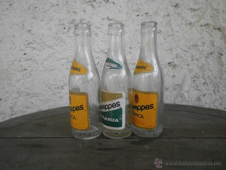 Botellas antiguas: 3 BOTELLINES SCHWEPPES - Foto 3