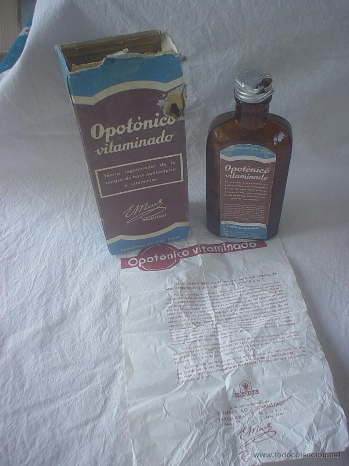 Botellas antiguas: OPOT&Oacute;NICO VITAMINADO - E. MERCK - Foto 1