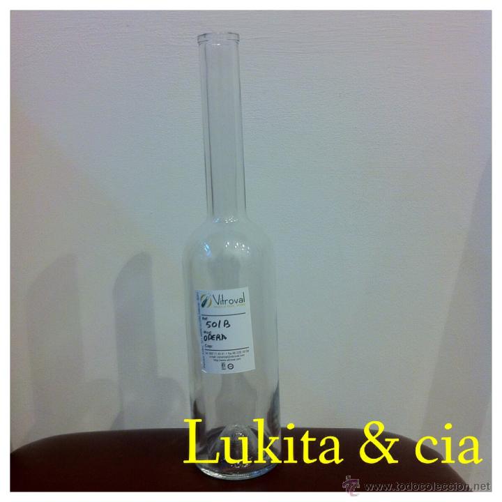 Botellas antiguas: BOTELLA DE CRISTAL TRANSPARENTE. - Foto 1