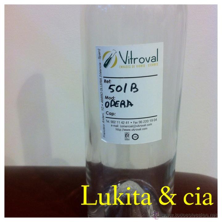 Botellas antiguas: BOTELLA DE CRISTAL TRANSPARENTE. - Foto 3