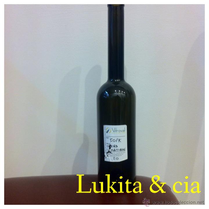 Botellas antiguas: BOTELLA DE CRISTAL OSCURO. - Foto 1