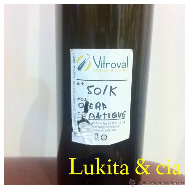 Botellas antiguas: BOTELLA DE CRISTAL OSCURO. - Foto 3