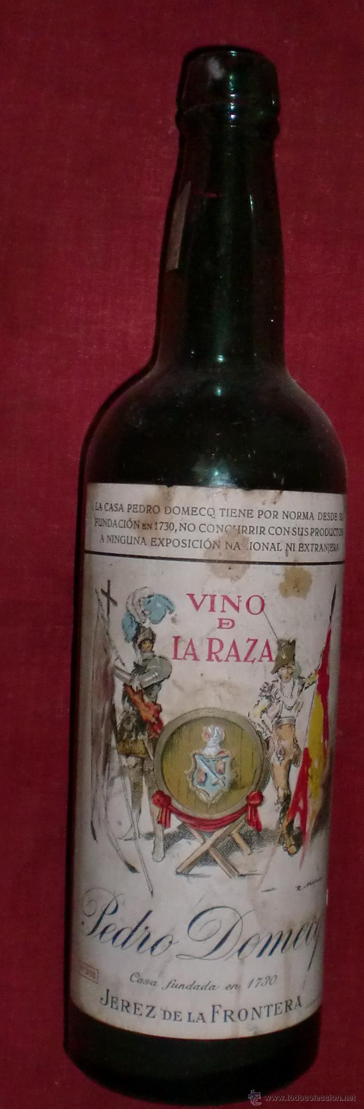 Botellas antiguas: Antigua botella de vino de la raza. - Foto 1
