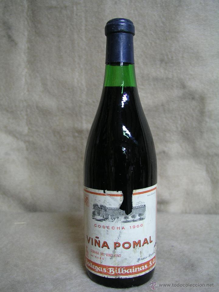Botellas antiguas: VI&Ntilde;A POMAL. COSECHA 1966. - Foto 2