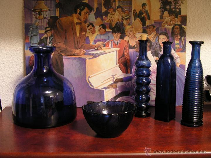 Botellas antiguas: CRISTAL AZUL - Foto 1