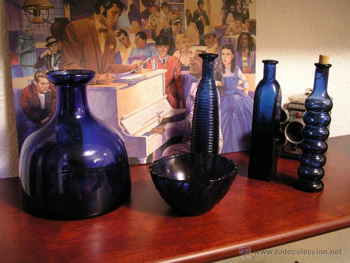 Botellas antiguas: CRISTAL AZUL - Foto 3
