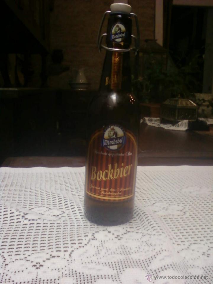 Botellas antiguas: BOTELLA DE CERVEZA M&Ouml;NCHSHOF - Foto 1